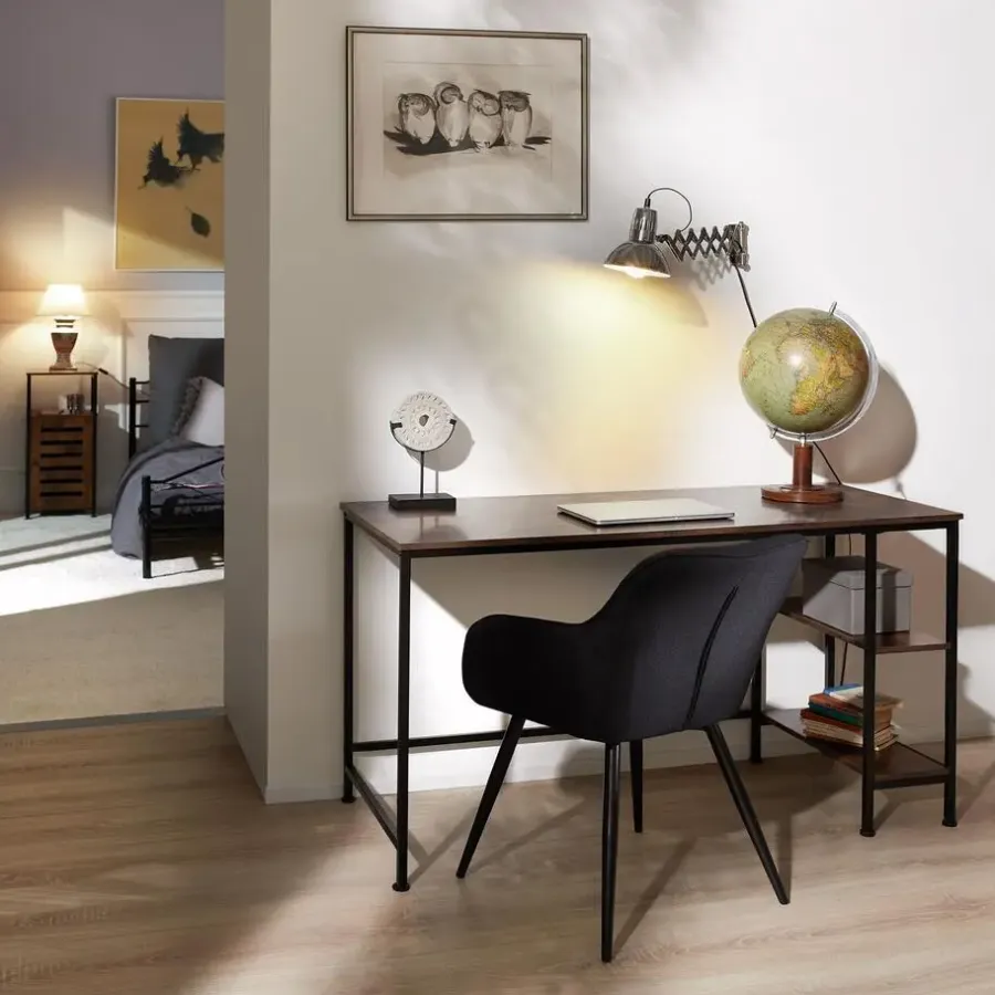 Bureaus-tectake Bureau Donegal 140x60x76,5cm, Industrieel Hout Donker, Rustiek