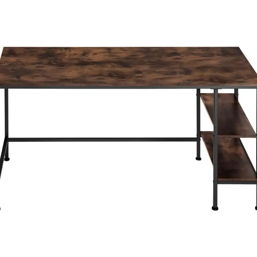 Bureaus-tectake Bureau Donegal 140x60x76,5cm, Industrieel Hout Donker, Rustiek