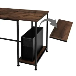 Bureaus-tectake Bureau Donegal 140x60x76,5cm, Industrieel Hout Donker, Rustiek