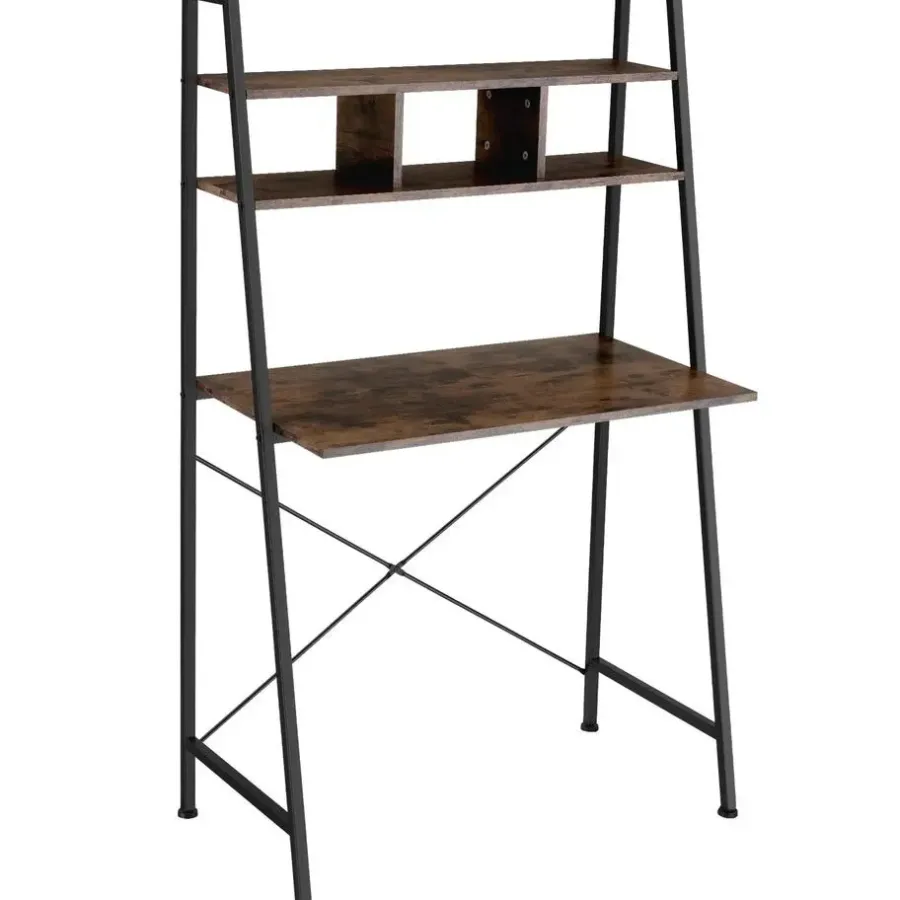 tectake Bureau Exeter 85,5x46,5x140cm, Industrieel Hout Donker, Rustiek