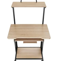 tectake Bureau Fife 80x65,5x130,5cm, Industrieel Licht Hout, Eiken Sonoma