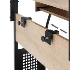 tectake Bureau Fife 80x65,5x130,5cm, Industrieel Licht Hout, Eiken Sonoma