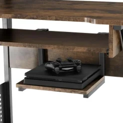 Bureaus-tectake Bureau Fife 80x65,5x130,5cm, Industrieel Hout Donker, Rustiek