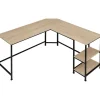 Bureaus-tectake Bureau Hamilton 138x138x75,5cm, Industrieel Licht Hout, Eiken Sonoma
