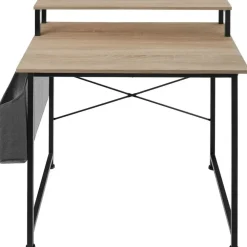 Bureaus-tectake Bureau met plank en organizer, Industrieel Licht Hout, Eiken Sonoma