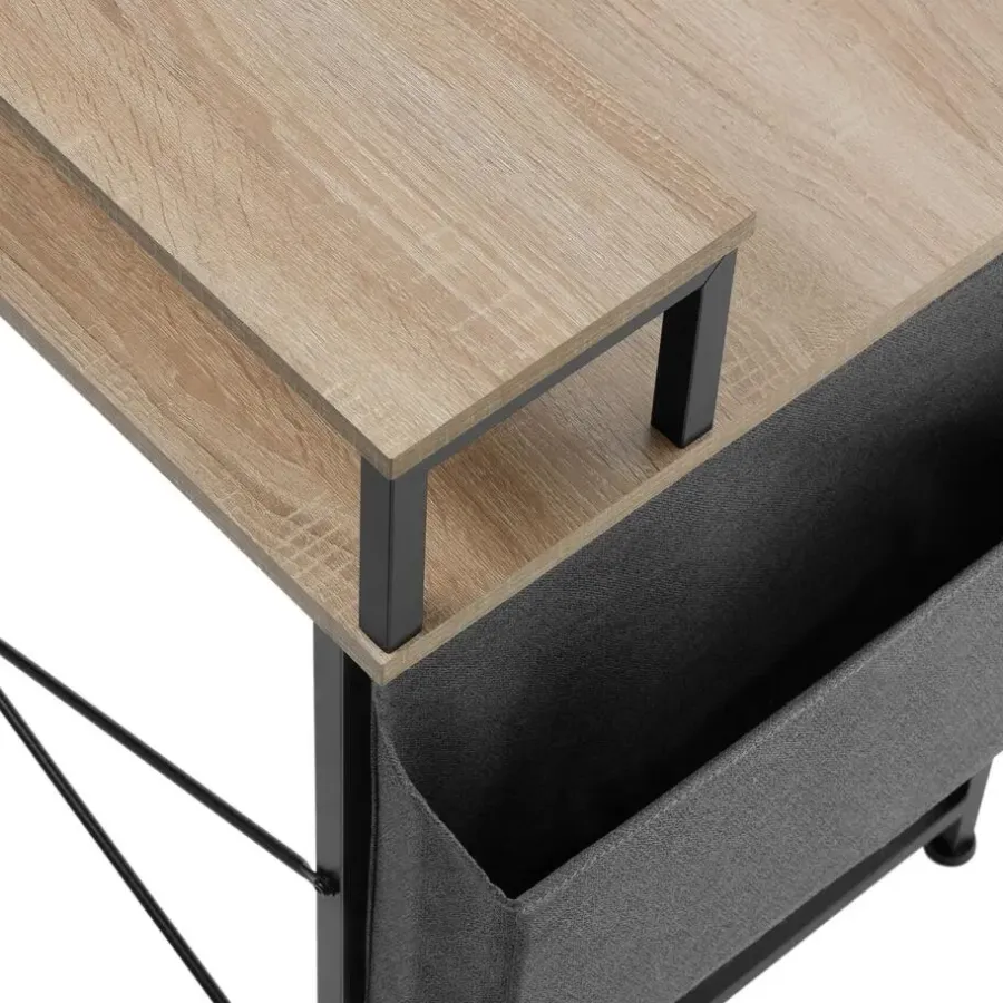 Bureaus-tectake Bureau met plank en organizer, Industrieel Licht Hout, Eiken Sonoma