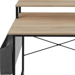 Bureaus-tectake Bureau met plank en organizer, Industrieel Licht Hout, Eiken Sonoma