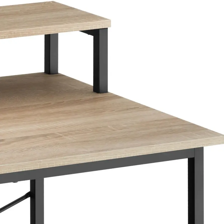 Bureaus-tectake Bureau met plank en organizer, Industrieel Licht Hout, Eiken Sonoma