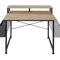Bureaus-tectake Bureau met plank en organizer, Industrieel Licht Hout, Eiken Sonoma