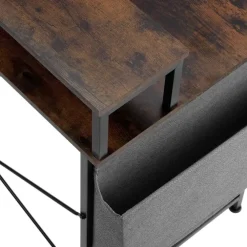 tectake Bureau met plank en organizer, Industrieel Hout Donker, Rustiek