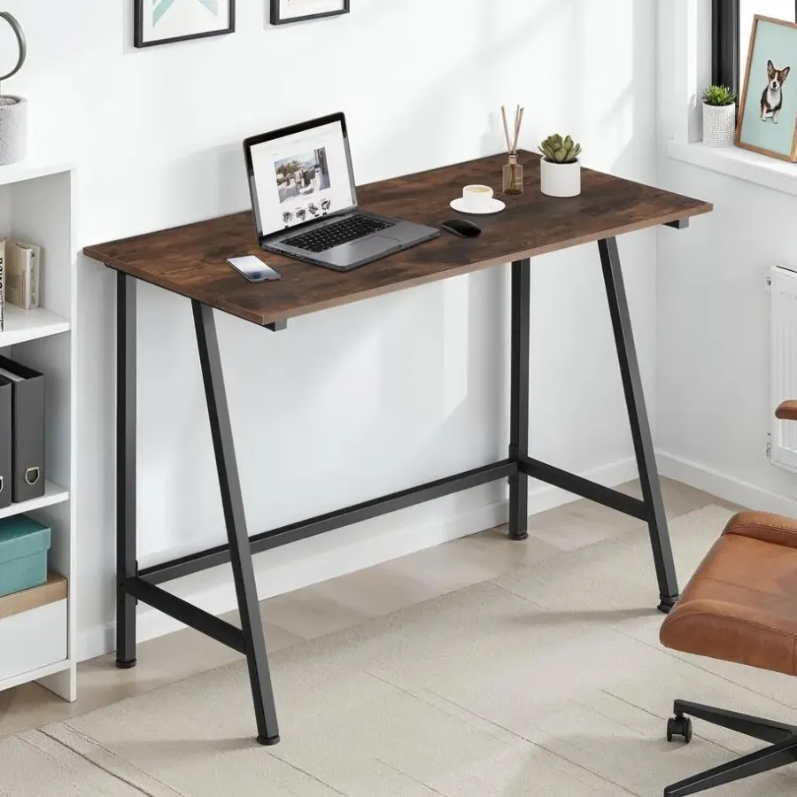 Bureaus-tectake Bureau Newton 100x50x77cm, Industrieel Hout Donker, Rustiek