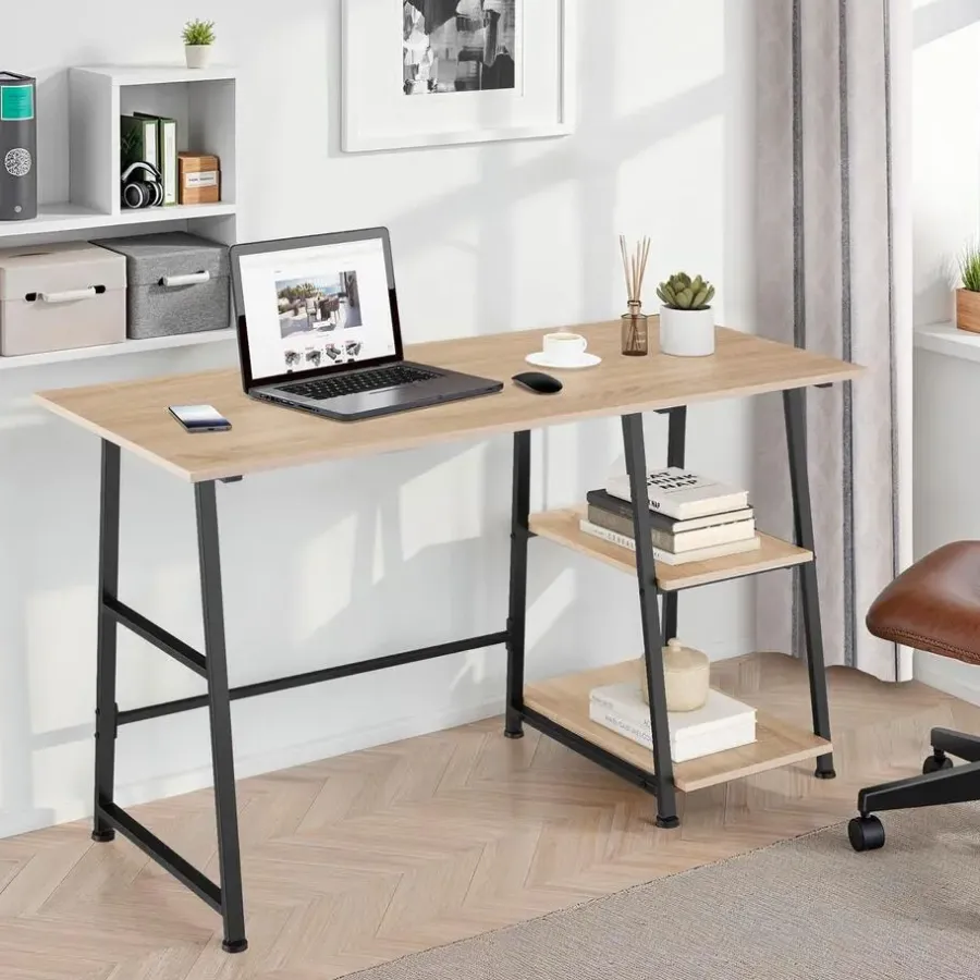 Bureaus-tectake Bureau Paisley 120x50x73,5cm, Industrieel Licht Hout, Eiken Sonoma