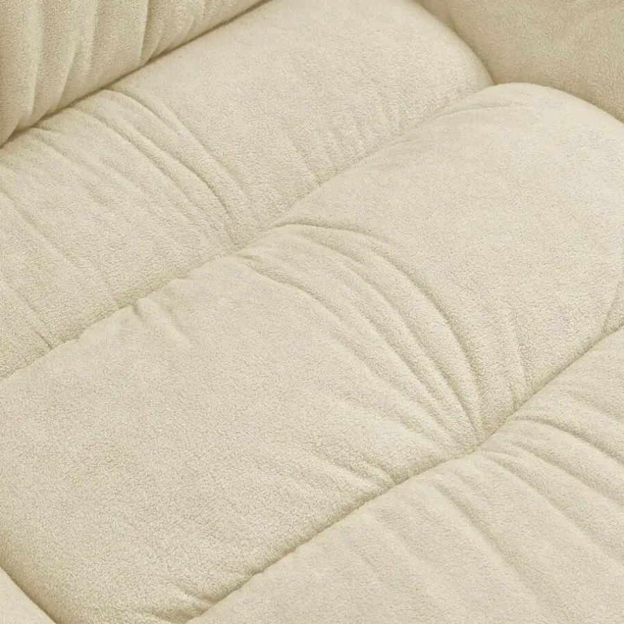 tectake Bureaustoel Jillien met voetsteun en veloursbekleding, Beige