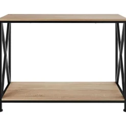 Sidetables-tectake Consoletafel Tacoma 100x35x80,5cm, Industrieel Licht Hout, Eiken Sonoma