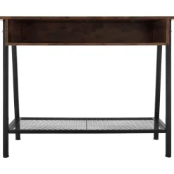 tectake Consoletafel Tralee 100x35x80,5cm, Industrieel Hout Donker, Rustiek