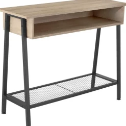 Sidetables-tectake Consoletafel Tralee 100x35x80,5cm, Industrieel Licht Hout, Eiken Sonoma