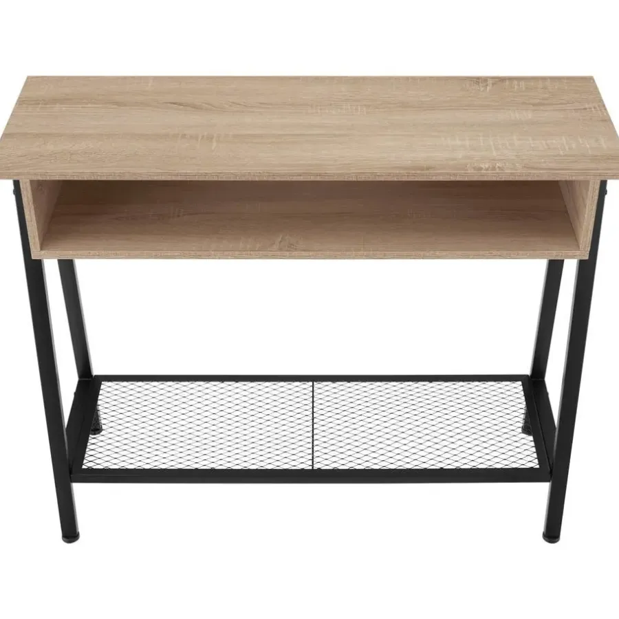 Sidetables-tectake Consoletafel Tralee 100x35x80,5cm, Industrieel Licht Hout, Eiken Sonoma