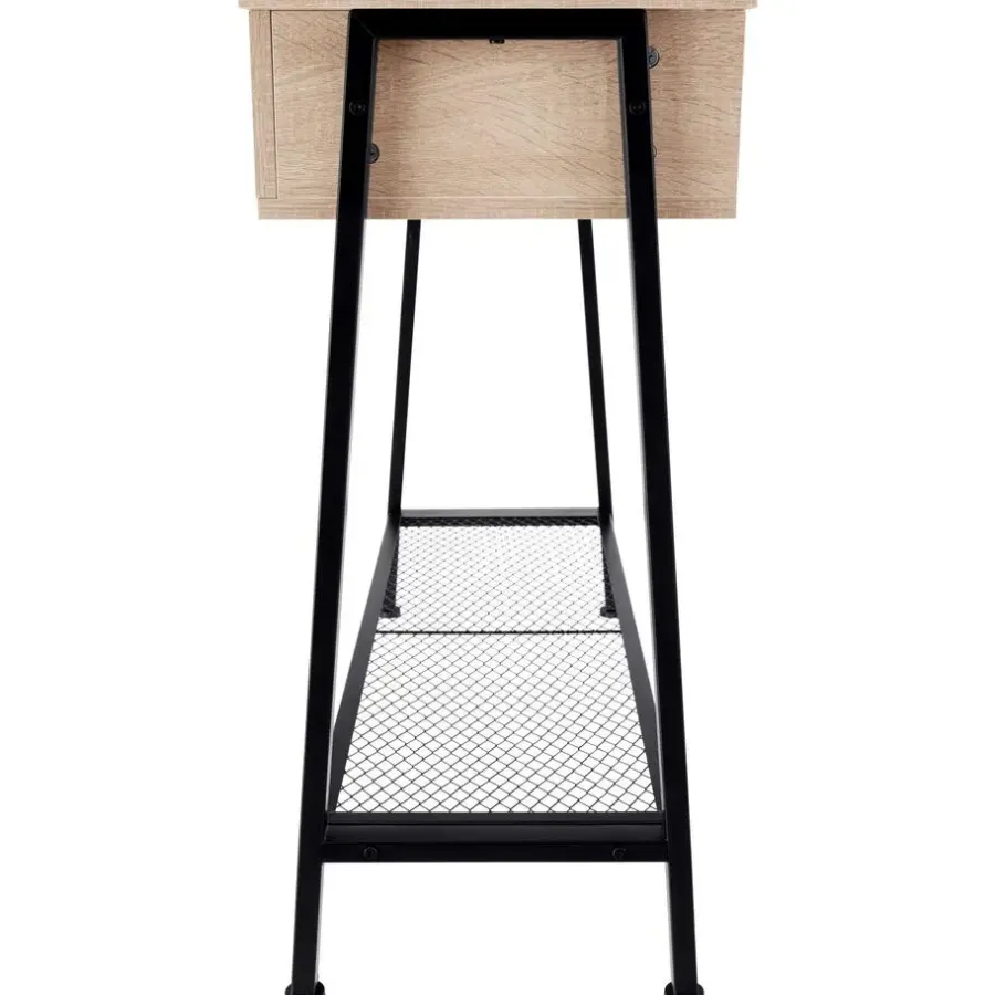 Sidetables-tectake Consoletafel Tralee 100x35x80,5cm, Industrieel Licht Hout, Eiken Sonoma