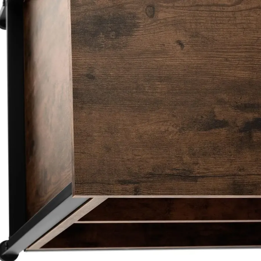 tectake Dressoir Navan 147x41x60,5cm, Industrieel Hout Donker, Rustiek