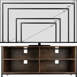 tectake Dressoir Navan 147x41x60,5cm, Industrieel Hout Donker, Rustiek