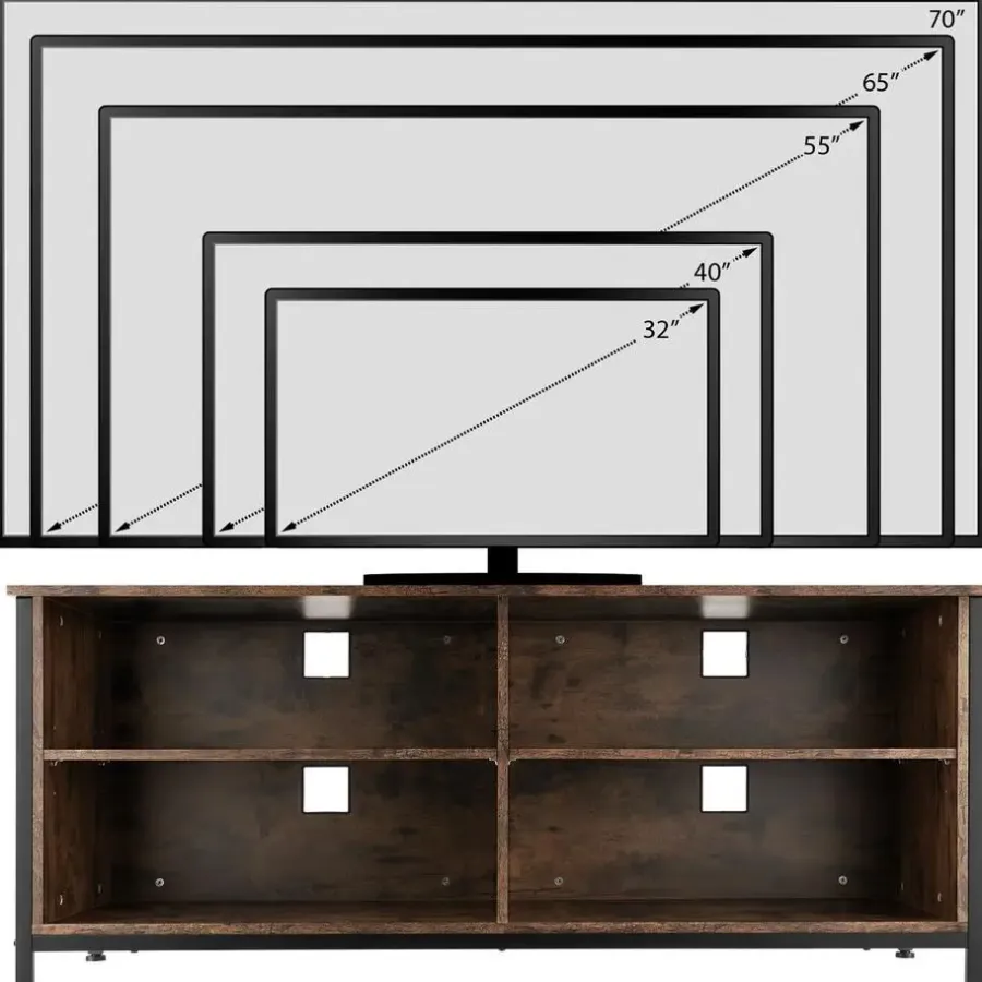 tectake Dressoir Navan 147x41x60,5cm, Industrieel Hout Donker, Rustiek