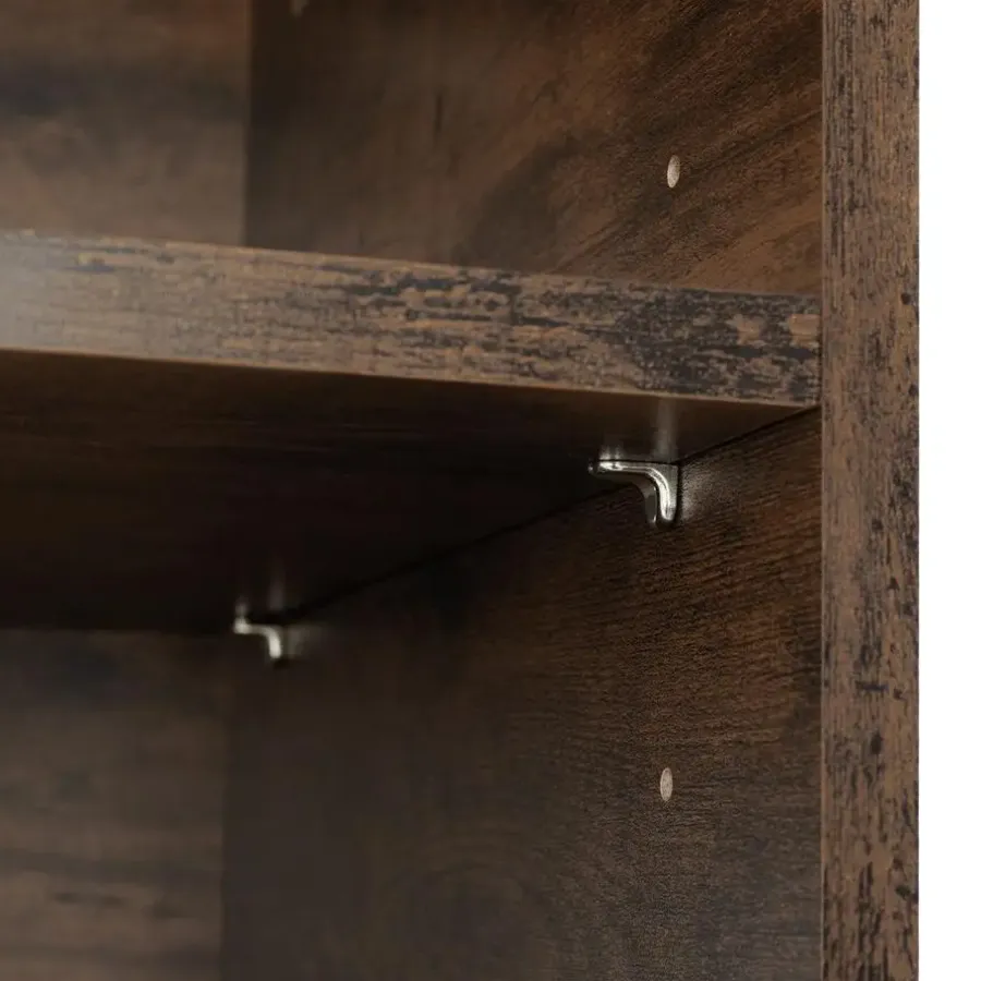 tectake Dressoir Navan 147x41x60,5cm, Industrieel Hout Donker, Rustiek