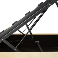 Twijfelaars-tectake Gestoffeerd bed met LED & opbergruimte, 120 x 200 cm, Beige