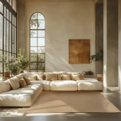 Jute Vloerkleden-tectake ® Gevlochten vloerkleed Vibe van jute, boho-stijl 200 x 290 cm