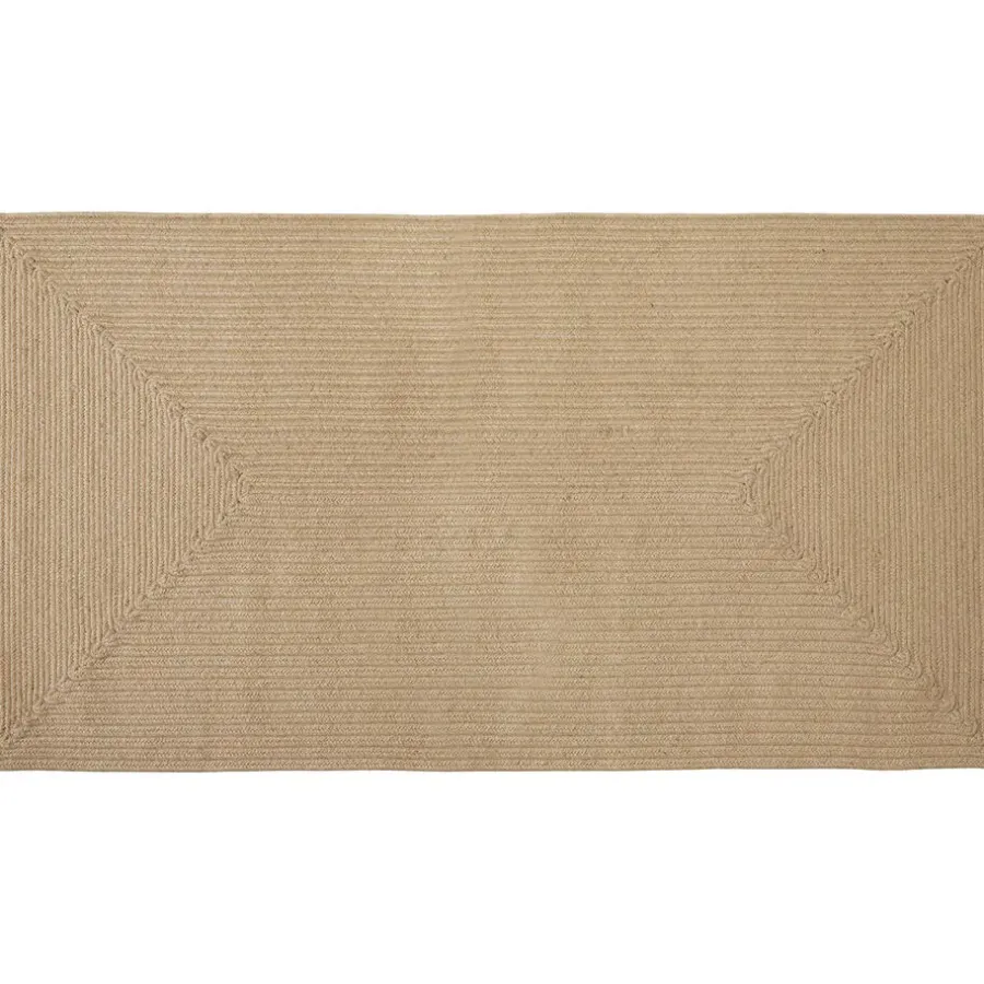 Jute Vloerkleden-tectake ® Gevlochten vloerkleed Vibe van jute, boho-stijl 80 x 150 cm
