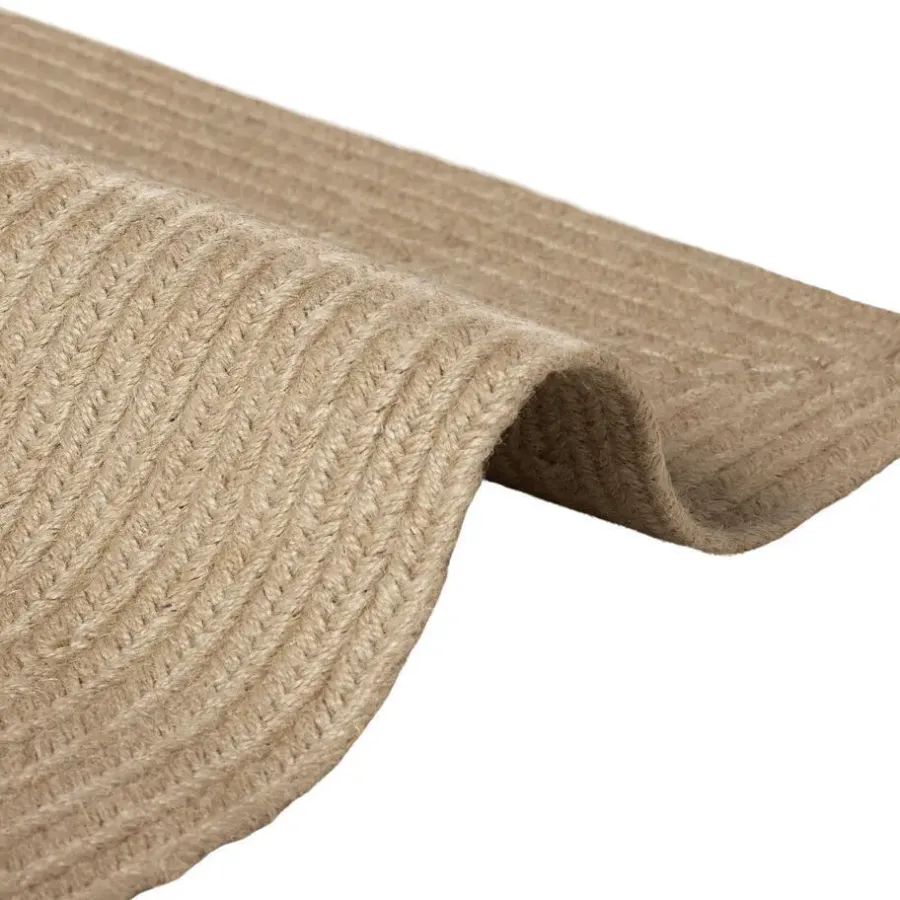 Jute Vloerkleden-tectake ® Gevlochten vloerkleed Vibe van jute, boho-stijl 80 x 150 cm