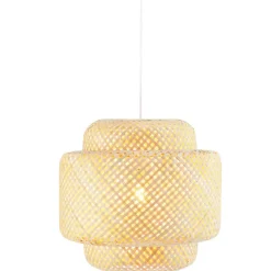 tectake Hanglamp Lignea Lux van bamboe, in boho-stijl, 40W, Bruin