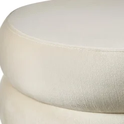 tectake Hocker Altu, gestoffeerd, opbergruimte, Fluweellook Crèmewit