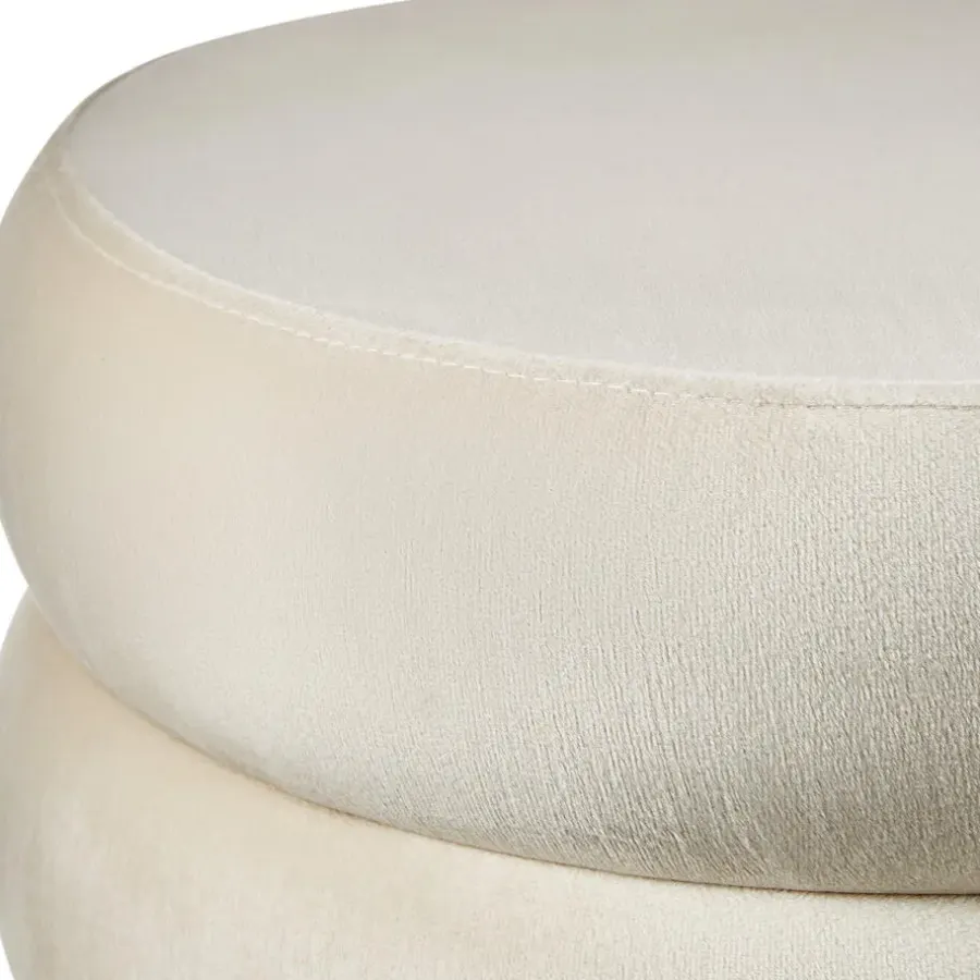 tectake Hocker Altu, gestoffeerd, opbergruimte, Fluweellook Crèmewit