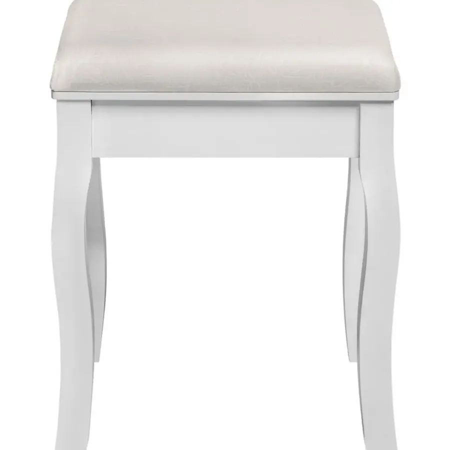 tectake Hocker voor makeup-tafel rozenpatroon, Wit