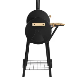 Barbecues En Accessoires-tectake Houtskool barbecue Smoker met thermometer, Zwart
