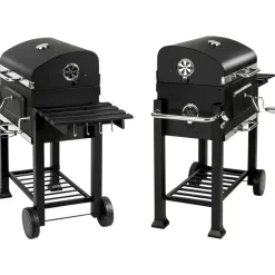 Barbecues En Accessoires-tectake Houtskoolbarbecue in hoogte verstelbaar, Zwart