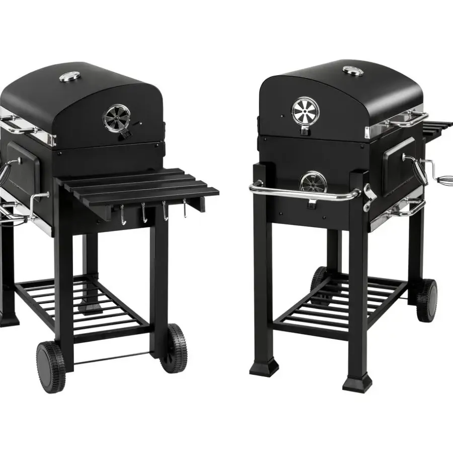Barbecues En Accessoires-tectake Houtskoolbarbecue in hoogte verstelbaar, Zwart