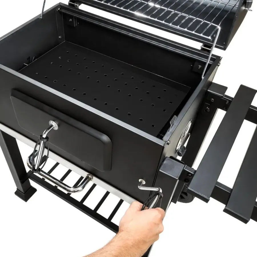 Barbecues En Accessoires-tectake Houtskoolbarbecue in hoogte verstelbaar, Zwart