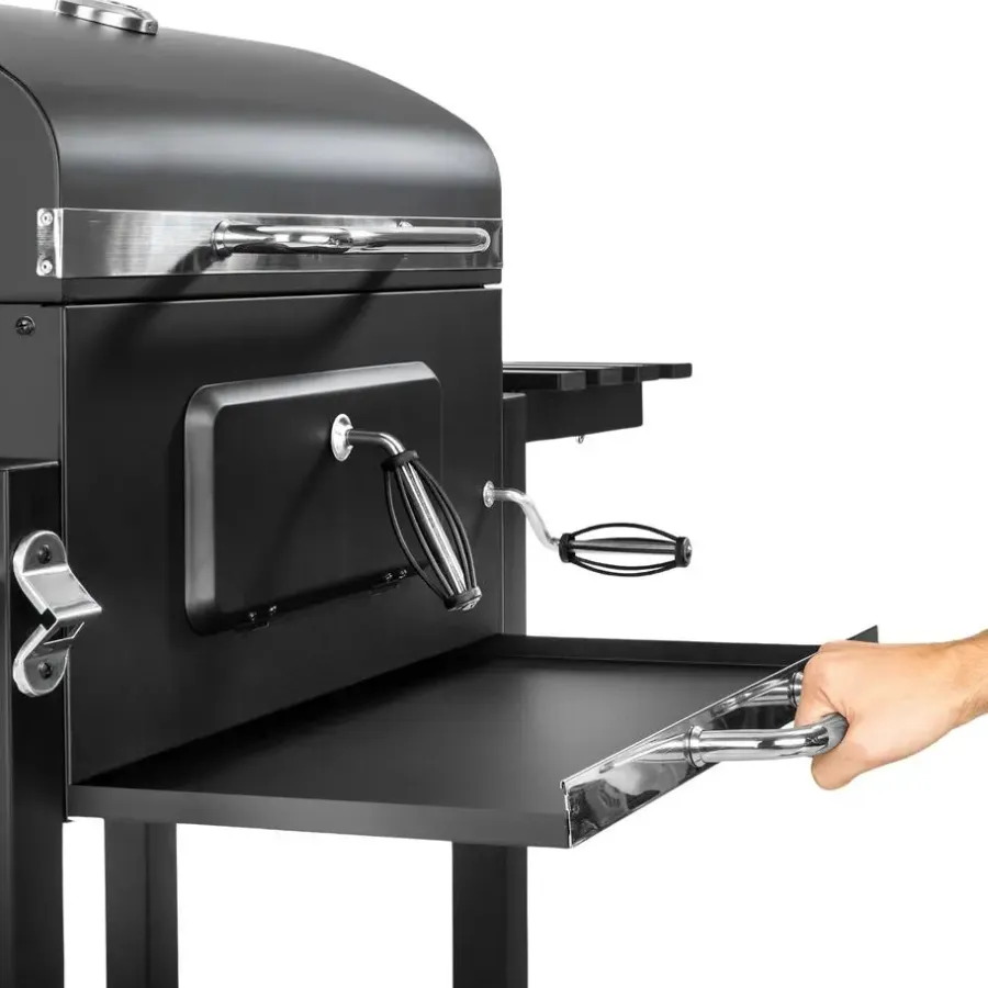Barbecues En Accessoires-tectake Houtskoolbarbecue in hoogte verstelbaar, Zwart