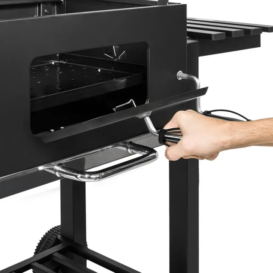 Barbecues En Accessoires-tectake Houtskoolbarbecue in hoogte verstelbaar, Zwart