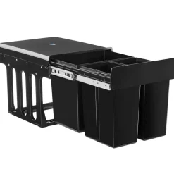 Prullenbakken-tectake Inbouw prullenbak Ashlyn, 3-voudige scheiding, 31L, telescooprails