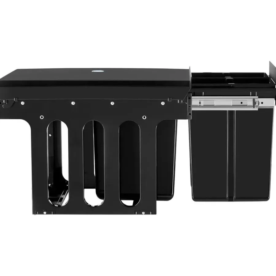 Prullenbakken-tectake Inbouw prullenbak Ashlyn, 3-voudige scheiding, 31L, telescooprails