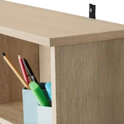 Wandkasten-tectake Kast Stevie 105,5x19x136,5cm, Licht Hout, Eiken Sonoma