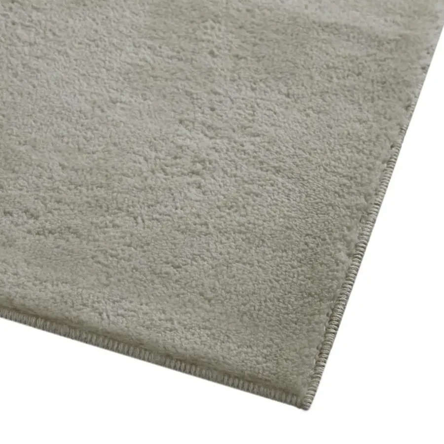 Vloerkleden-tectake ® Kortpolig vloerkleed Soft Zone 60 x 110 cm - Zandkleur