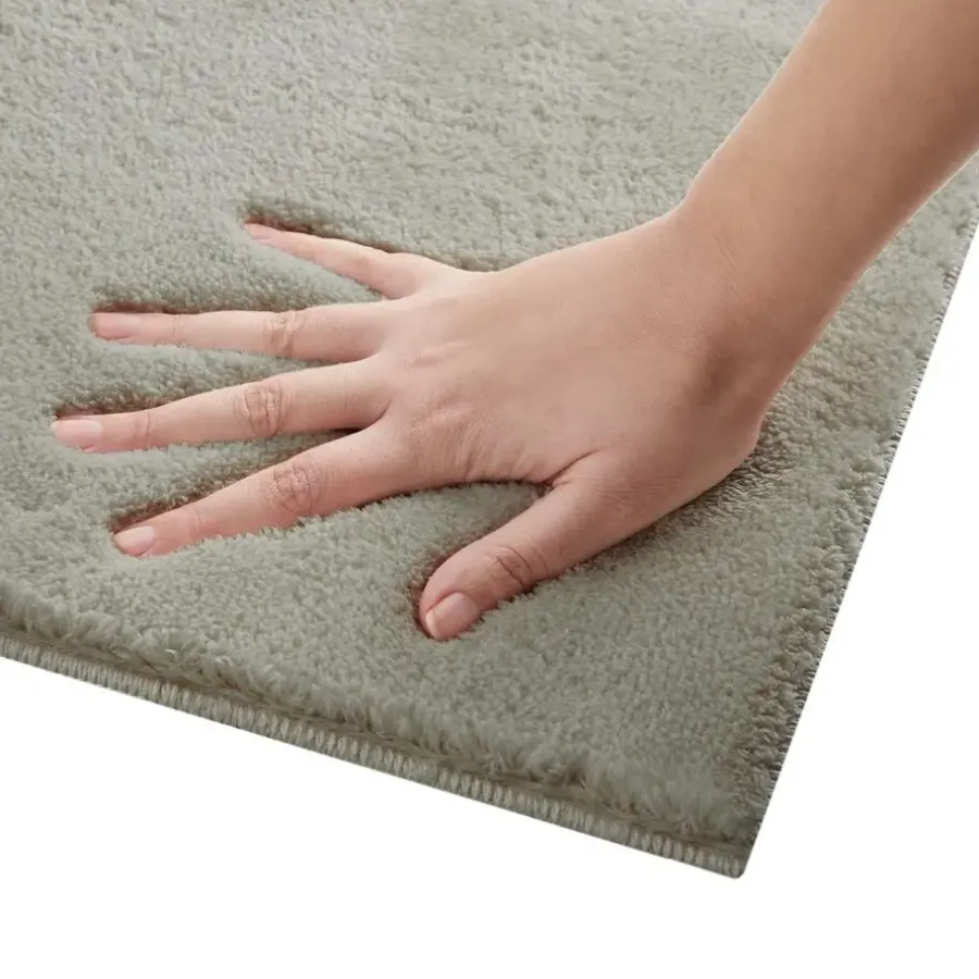 Vloerkleden-tectake ® Kortpolig vloerkleed Soft Zone 60 x 110 cm - Zandkleur
