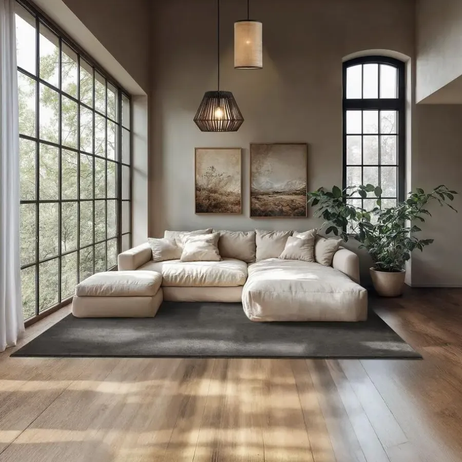 tectake ® Kortpolig vloerkleed Soft Zone 160 x 230 cm - Antraciet