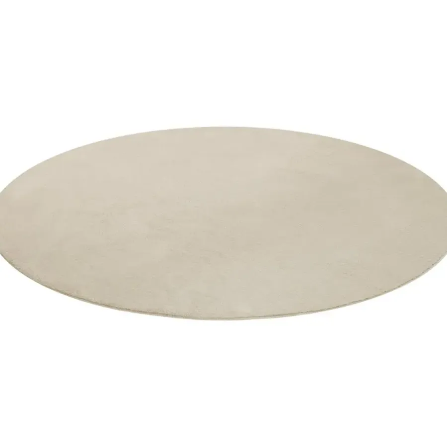 tectake ® Kortpolig vloerkleed Soft Zone Ø 120 cm - Beige