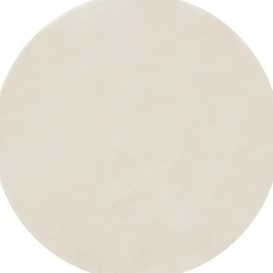 Ronde Vloerkleden-tectake ® Kortpolig vloerkleed Soft Zone Ø 120 cm - Crème