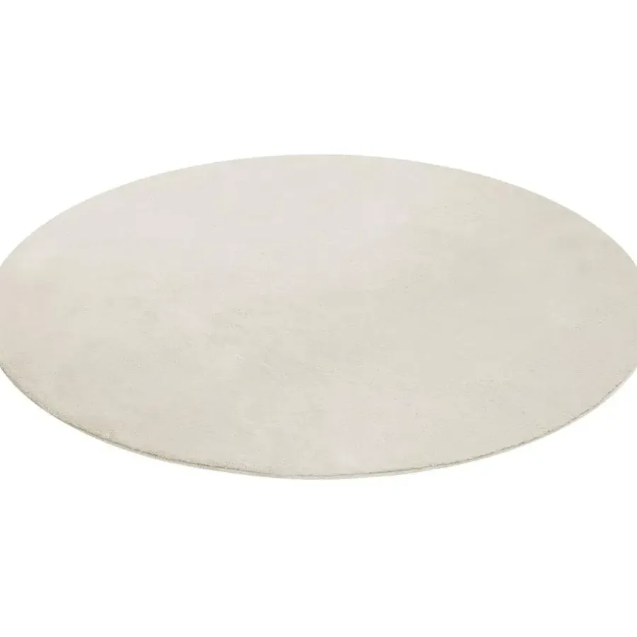 Ronde Vloerkleden-tectake ® Kortpolig vloerkleed Soft Zone Ø 120 cm - Crème