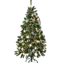 Kerstbomen-tectake Kunstkerstboom met spuitgegoten metalen standaard, Groen